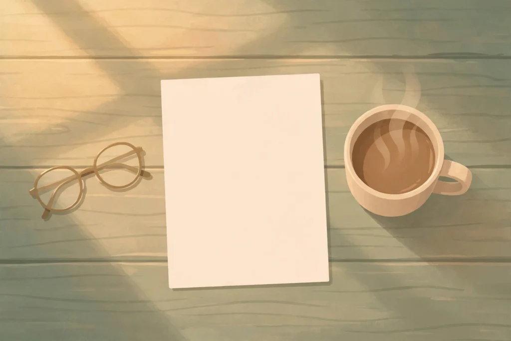 Illustration of a family reviewing their one-page Family Money Map together at the kitchen table